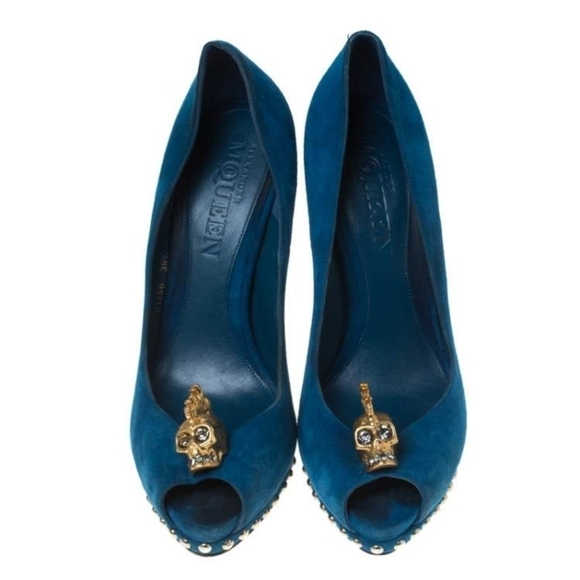 HP. ALEXANDER Mcqueen Mohawk Skull Head Platform Heels - Picture 1 of 15